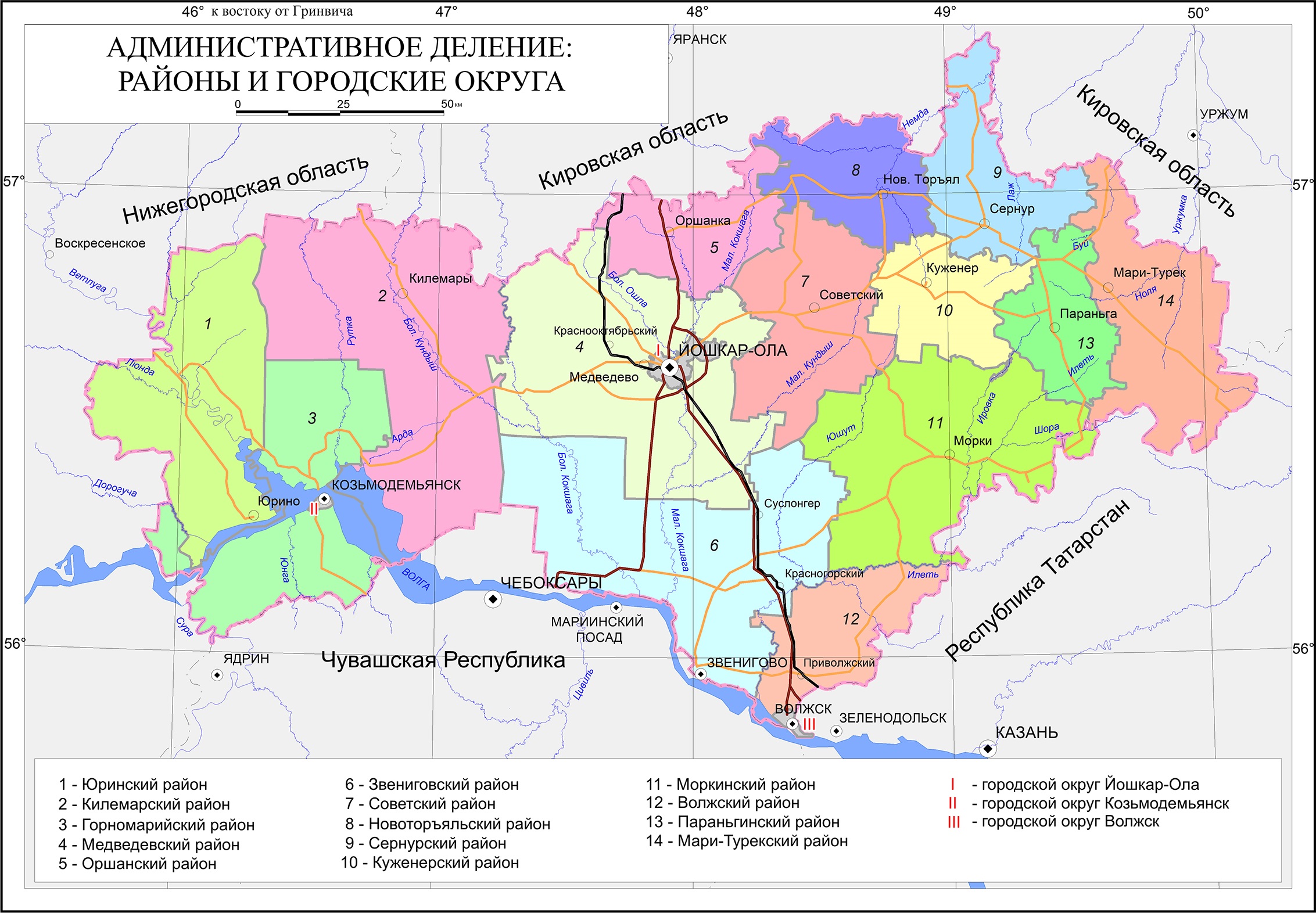 mapa administracyjna mari el